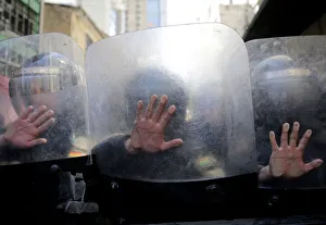 Riot policemen are seen during a protest after coca growers died last week during clashes Riot policemen are seen during a protest after coca growers died last week during clashes
