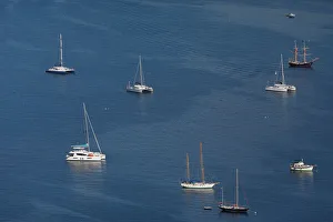 Sailboats and small ships are seen in the bay in front of Charlotte Amalie Sailboats and small ships are seen in the bay in front of Charlotte Amalie