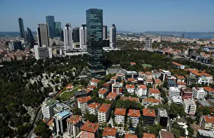 Skyscrapers of banks headquarters and popular shopping malls are pictured next to Skyscrapers of banks headquarters and popular shopping malls are pictured next to