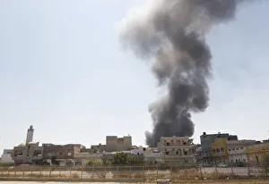 Smoke rises above following a fight at Souk Bouslim Smoke rises above following a fight at Souk Bouslim