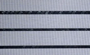 Solar panels are seen on the roof of a car park in Mountain View Solar panels are seen on the roof of a car park in Mountain View