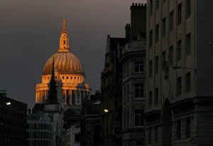 St Pauls Cathedral is seen at dusk beyond Fleet Street in central London St Pauls Cathedral is seen at dusk beyond Fleet Street in central London