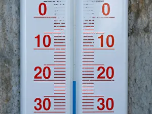Thermometer is pictured on top of highest German mountain, the Zugspitze Thermometer is pictured on top of highest German mountain, the Zugspitze