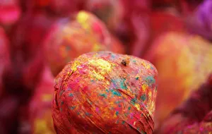 A turban of a Hindu devotee is pictured as he takes part in the religious festival A turban of a Hindu devotee is pictured as he takes part in the religious festival