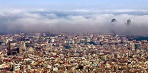 Images Dated 26th May 2005: Unusual Barcelona City Coastline Fog