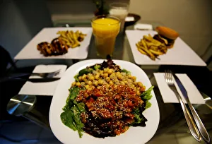 Vegetarian food is seen at Go Green restaurant in La Paz Vegetarian food is seen at Go Green restaurant in La Paz