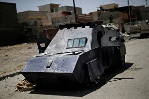 A vehicle used for suicide car bombings, made by Islamic State militants A vehicle used for suicide car bombings, made by Islamic State militants