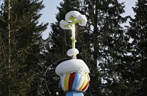 A view shows a snow-covered cross of the Orthodox chapel in Krasnoyarsk region A view shows a snow-covered cross of the Orthodox chapel in Krasnoyarsk region