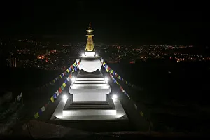 A view shows the Stupa of Enlightenment at the Buddhist Centre before the lights were A view shows the Stupa of Enlightenment at the Buddhist Centre before the lights were