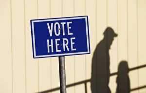 A voter arrives at a polling location in Portland A voter arrives at a polling location in Portland