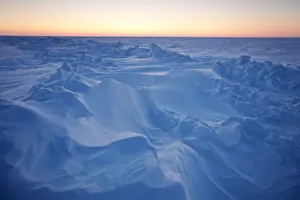 Wind patterns are left in the ice pack that covers the Arctic Ocean north of Prudhoe Bay Wind patterns are left in the ice pack that covers the Arctic Ocean north of Prudhoe Bay