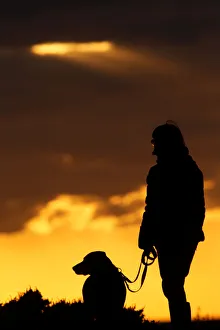 A woman and her dog wait to watch the sunset at Anchor Bay outside Mellieha A woman and her dog wait to watch the sunset at Anchor Bay outside Mellieha