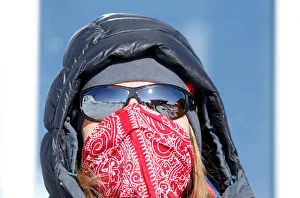 A woman is pictured on top of highest German mountain, the Zugspitze A woman is pictured on top of highest German mountain, the Zugspitze