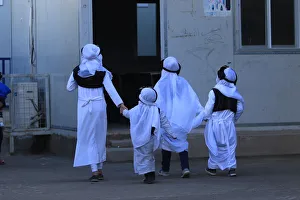 Yazidi students are seen at school in Sharya camp, in Duhok Yazidi students are seen at school in Sharya camp, in Duhok