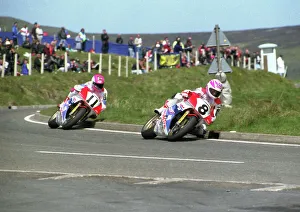 Carl Fogarty and Steve Hislop (Honda) 1991 Formula One TT