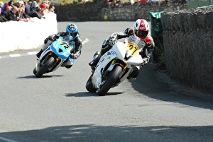 Dennis Booth (Yamaha) and Russ Mountford (Triumph) 2015 Southern 100 Dennis Booth (Yamaha) and Russ Mountford (Triumph) 2015 Southern 100