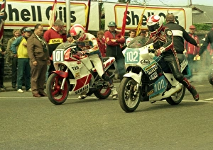 Mat Oxley (Honda) & Brian Reid (Yamaha) 1986 Production D TT Mat Oxley (Honda) & Brian Reid (Yamaha) 1986 Production D TT