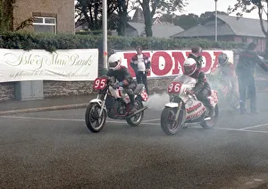 Philip Lewis (Yamaha) and Glen Thain (Decorite) 1985 Newcomers Manx Grand Prix Philip Lewis (Yamaha) and Glen Thain (Decorite) 1985 Newcomers Manx Grand Prix