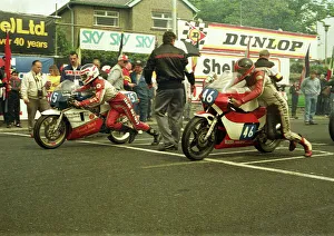 Sammy Henry (Yamaha, 45) and Mike Booys (Yamaha, 46) 1987 Junior TT Sammy Henry (Yamaha, 45) and Mike Booys (Yamaha, 46) 1987 Junior TT