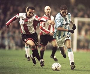 Images Dated 22nd December 2000: Battle for Possession: Coventry City vs. Southampton (2000) - Hassan Kachloul vs. Moustapha Hadji