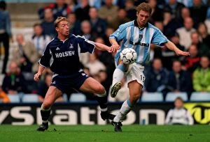 Images Dated 14th October 2000: Clash at the Coventry: Eustace vs. Freund in FA Carling Premiership Showdown (Coventry City vs)