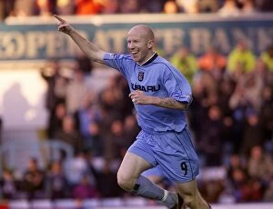 Images Dated 1st December 2001: Lee Hughes Scores First Goal for Coventry City Against Wimbledon in Division One (01-12-2001)