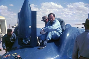 Donald Campbell at Lake Eyre 1963 on Bluebird Donald Campbell at Lake Eyre 1963 on Bluebird