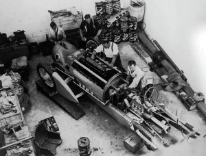 1930s Bluebird Bluebird Under Construction Print