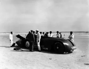 Prints of Sunbeam 1000hp World Land speed record attempt at Daytona 1927 Record Breakers Prints: Sunbeam 1000hp Print - Daytona Land Speed Record Attempt