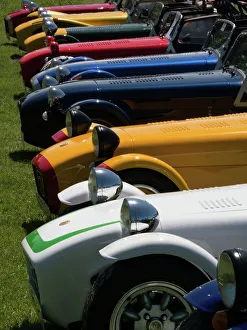 Row of Caterham Sevens at club meeting event Row of Caterham Sevens at club meeting event
