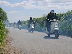 Scooters on a Run Print - British Countryside Scene