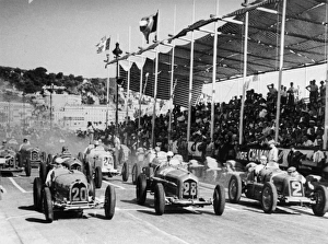 Start Nice GP 1934 Nuvolari in 2, Maserati 8CM Start Nice GP 1934 Nuvolari in 2, Maserati 8CM