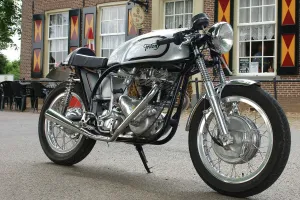 Cars And Bike Prints: 1962 Silver Triton Triumph-Norton Hybrid Print