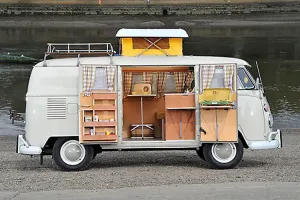 1967 Beige VW Volkswagen Classic Devon Camper Van Print