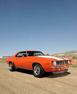 Chevrolet Camaro Z-28 1969 orange white stripes Chevrolet Camaro Z-28 1969 orange white stripes