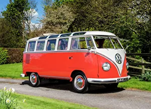 Volkswagen VW Classic Camper van (split-screen, 21-window Samba Bus), 1960, Orange, & Volkswagen VW Classic Camper van (split-screen, 21-window Samba Bus), 1960, Orange, &