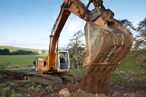 Images Dated 2012 June: Excavator Print - England Hillside Scene