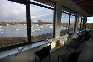 Whooper Swan Habitat Prints: Interior of birdwatching observatory