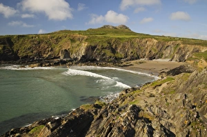 Welsh Coastline Images Prints: View of cliffs and beach, St. Davids Head, Pembrokeshire, Wales, May