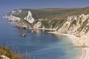 British Seaside Views Prints: View of coastline with chalk cliffs, St
