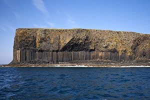 Scottish Coastline Prints: View of coastline with cliffs and columnar basalt rocks