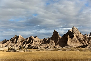 American Wilderness Prints: View of prairie and eroded rock formations