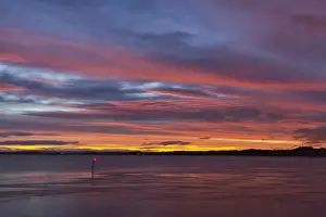 Gloucestershire England Prints: View over river estuary at dawn
