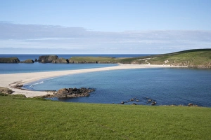 Scottish Coastal Scenery Prints: View of sandy beach connecting St