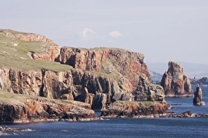 Scottish Coast Prints: View of sea stacks and cliffs, Braewick, Mainland, Shetland Islands, Scotland, May