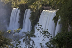 Iguazu National Park Scenery Prints: View of waterfall with viewing platform, Iguazu Falls, Iguazu N. P. Argentina