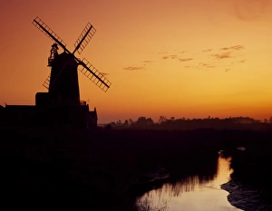 Cley Windmill Sunset Print