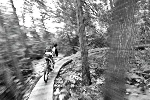 Aaron Rodgers mountain biking on the Stairway to Heaven Trail in Copper Harbor Michigan Aaron Rodgers mountain biking on the Stairway to Heaven Trail in Copper Harbor Michigan