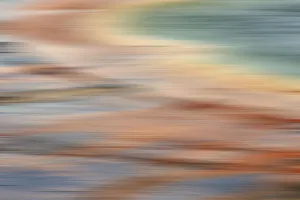 Abstract blurred view of bacterial mat pattern from elevated view, Grand Prismatic Spring Abstract blurred view of bacterial mat pattern from elevated view, Grand Prismatic Spring