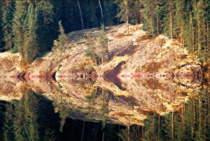 Abstract reflection of rocky outcrop in the Ontario-Minnesota canoe country Abstract reflection of rocky outcrop in the Ontario-Minnesota canoe country